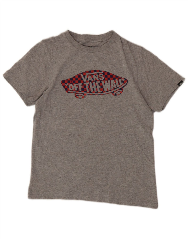 Vans Grafik-T-Shirt für Jungen, 10–11 Jahre, mittelgrau gefleckte Baumwolle