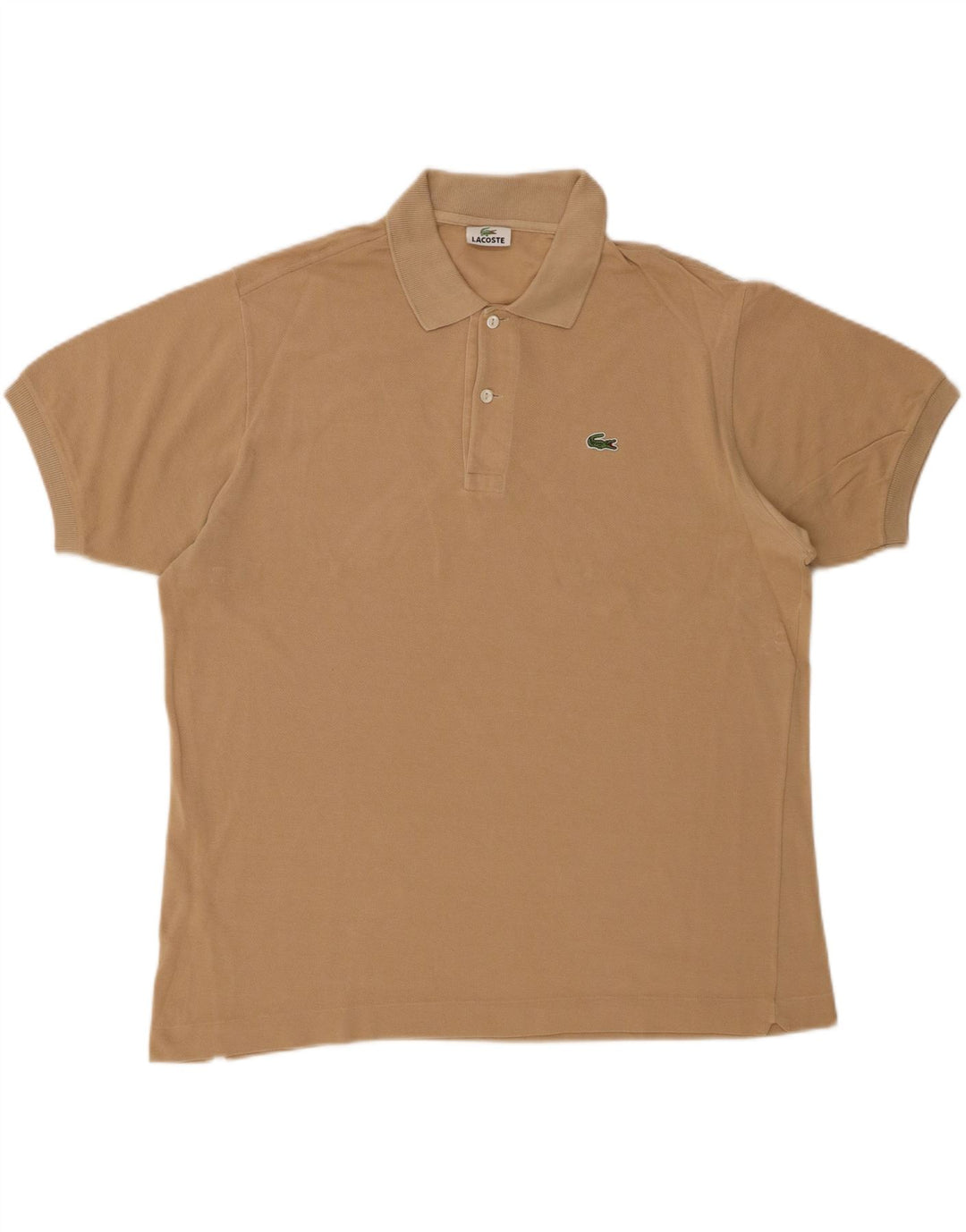 LACOSTE Herren-Poloshirt, Größe 5, große beige Baumwolle
