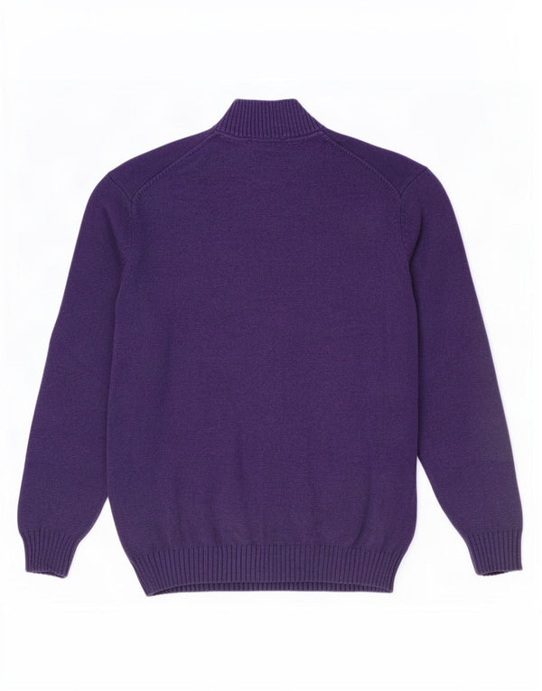 Lacoste Herren-Pullover mit Reißverschluss am Hals, Größe 7 2XL, lila Baumwolle