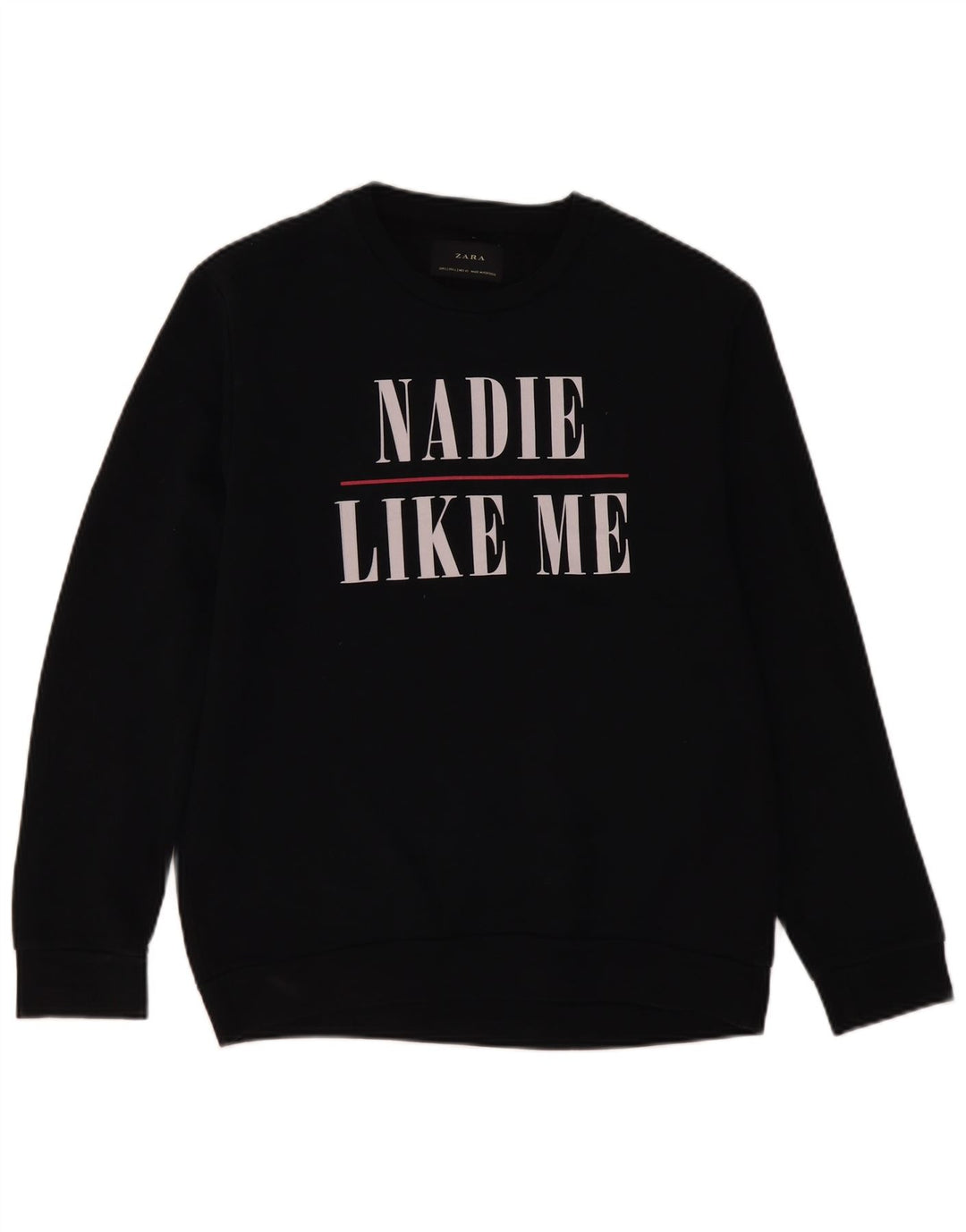 Zara Herren-Sweatshirt mit Grafik, Größe L, Schwarz