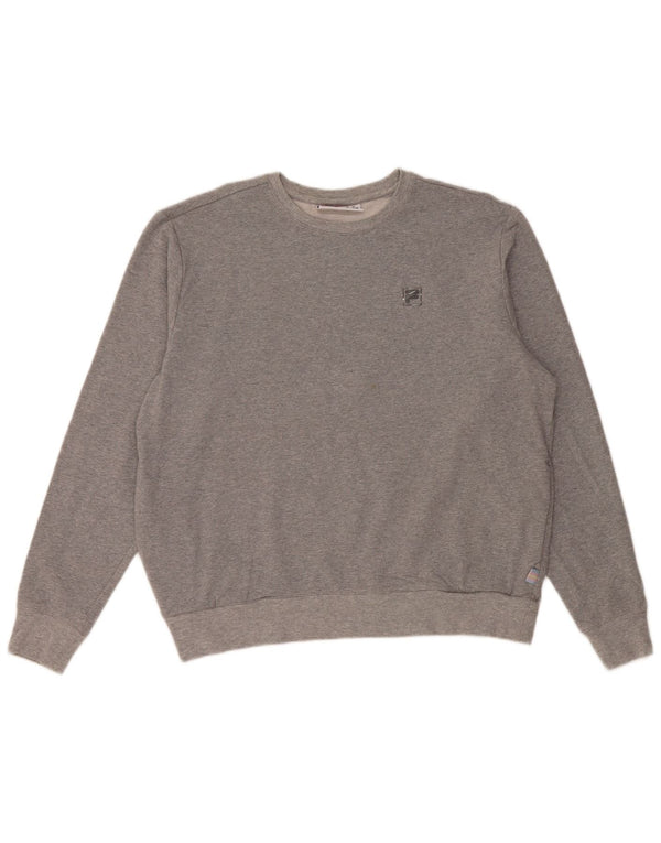 Fila Damen Sweatshirt Pullover UK 16 Large Grau Baumwolle