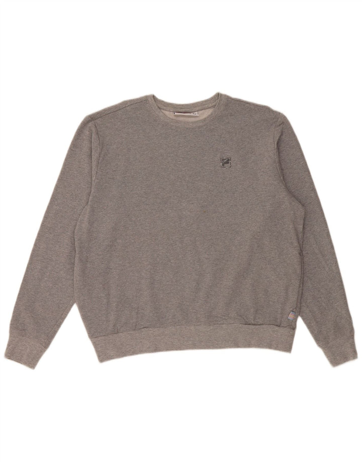 Fila Damen Sweatshirt Pullover UK 16 Large Grau Baumwolle