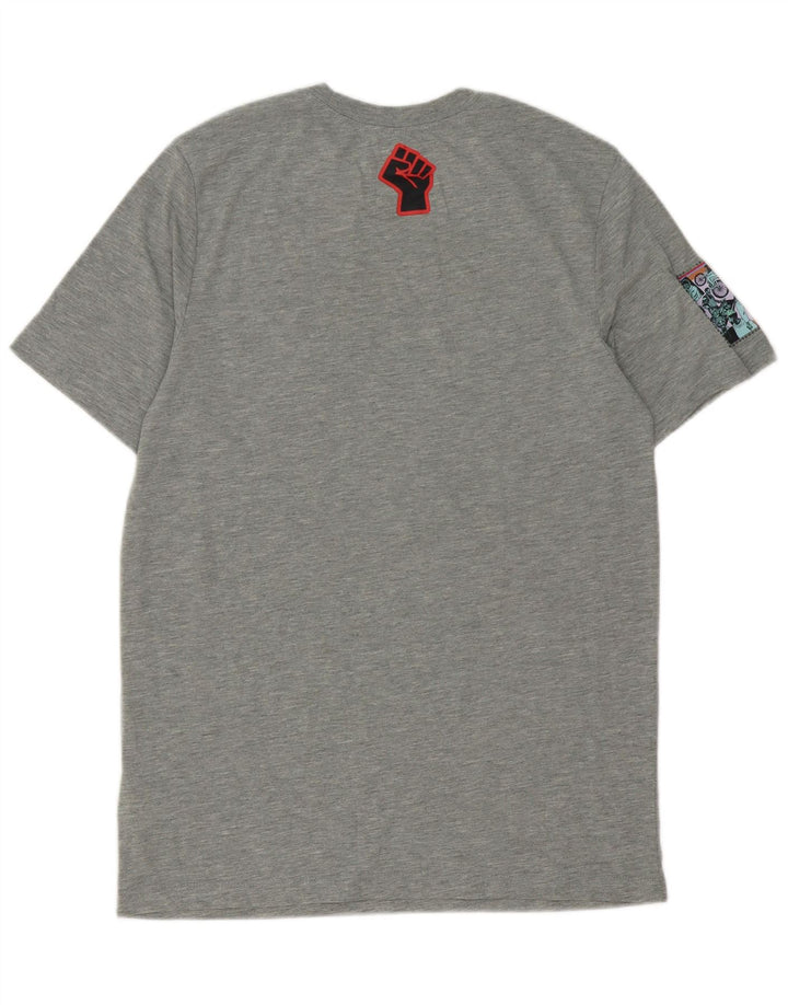 Nike Herren Dri Fit Grafik-T-Shirt-Oberteil aus mittelgrauem Polyester