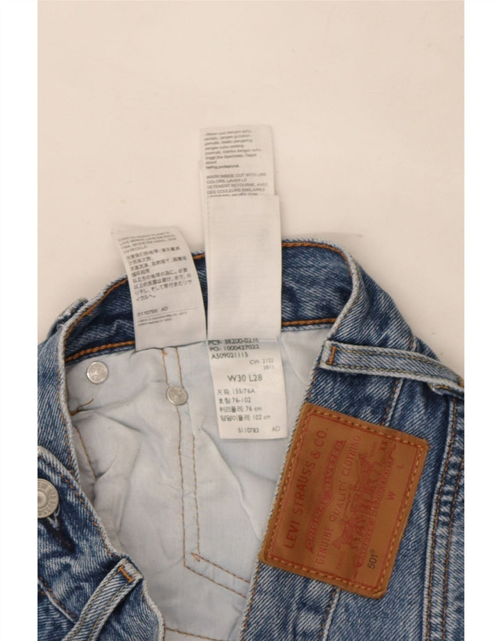Levi's Herren 501 Straight Jeans W30 L28 Blaue Baumwolle