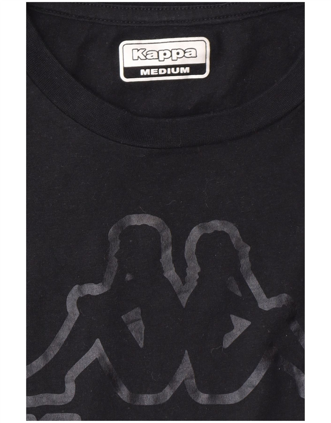 KAPPA Womens Graphic T-Shirt Top UK 14 Medium Black