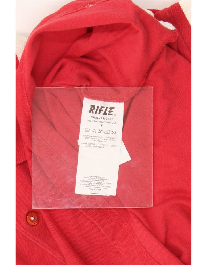 Rifle Herren-Poloshirt, klein, aus roter Baumwolle