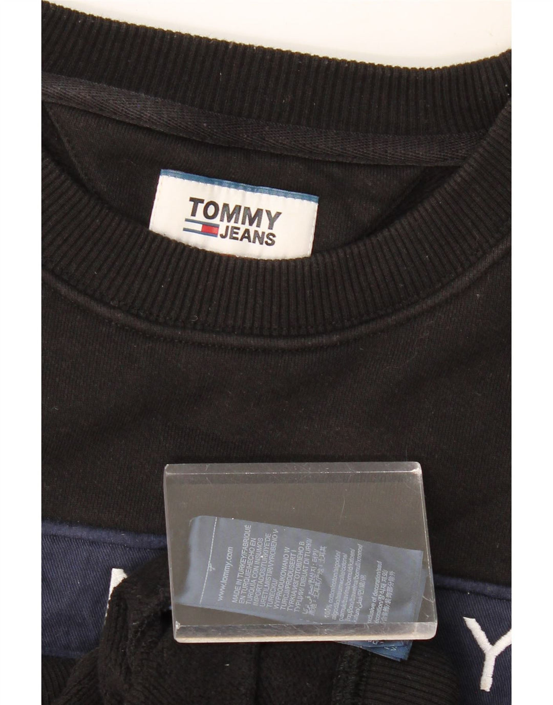 TOMMY HILFIGER Herren Grafik-Sweatshirt-Pullover, groß, schwarze Baumwolle
