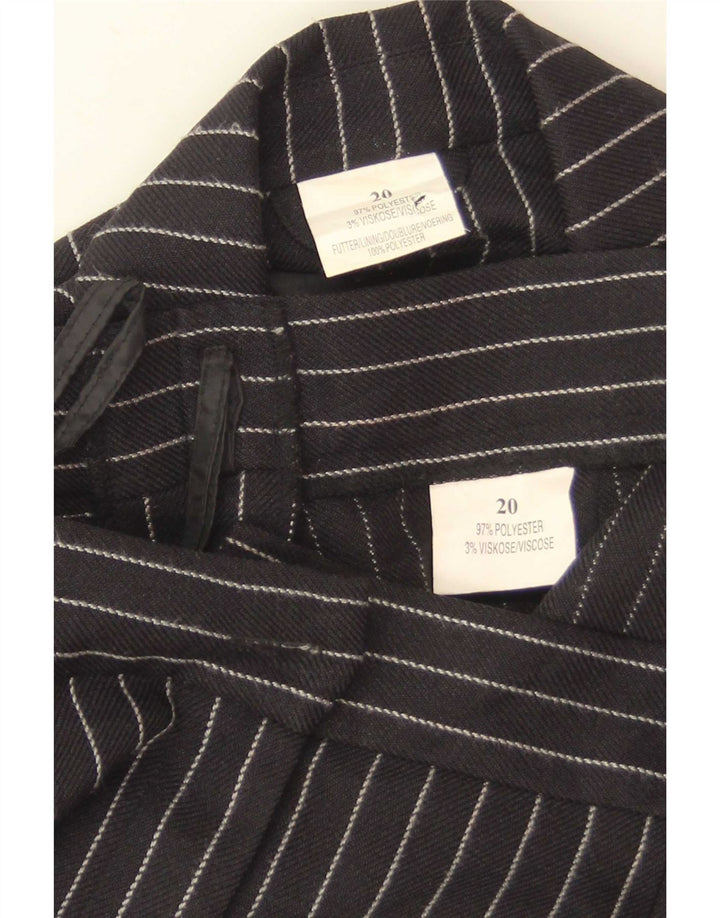 Vintage Damen 2-teiliger Anzug UK 12 Medium W28 L30 Schwarz gestreift