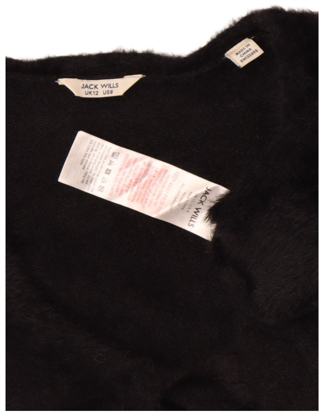 Jack Wills Bolero-Pullover für Damen, UK 12, mittelschwarz, Baumwolle