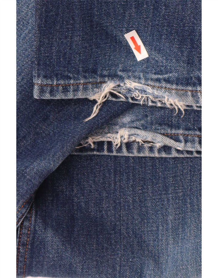 Hugo Boss Herren Straight Jeans W36 L28 Blaue Baumwolle