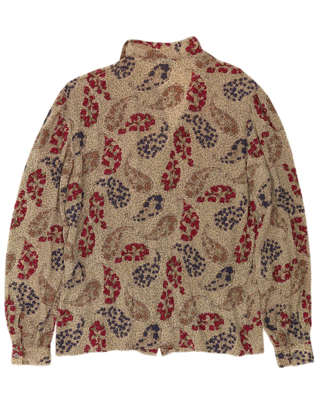 Vintage Damen Hemdbluse IT 46 Large Beige Floral