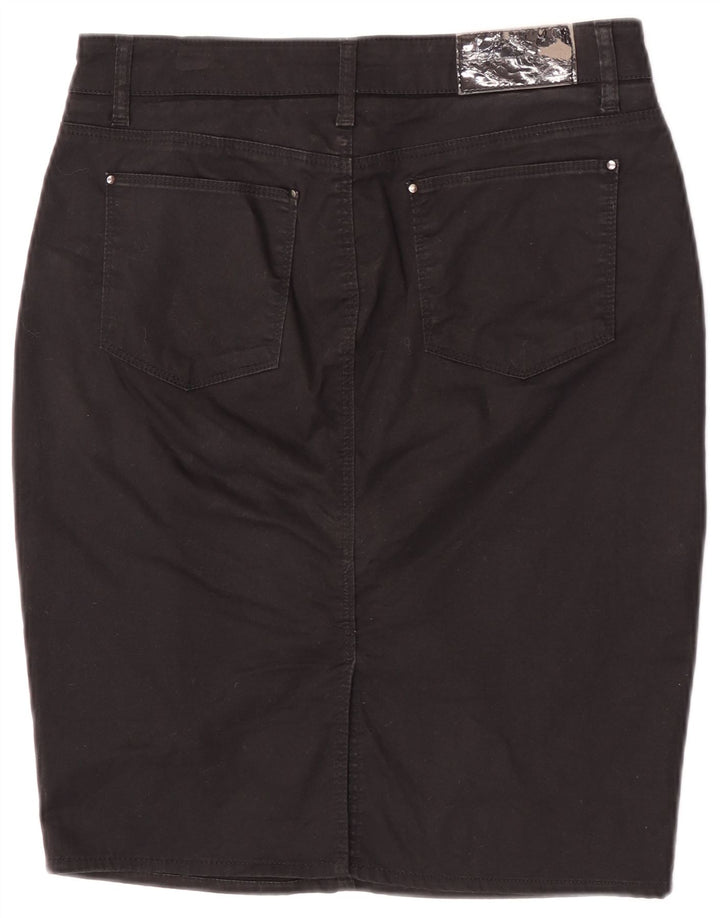 Zara Damen Bleistiftrock EU 40 Medium W30 Schwarze Baumwolle