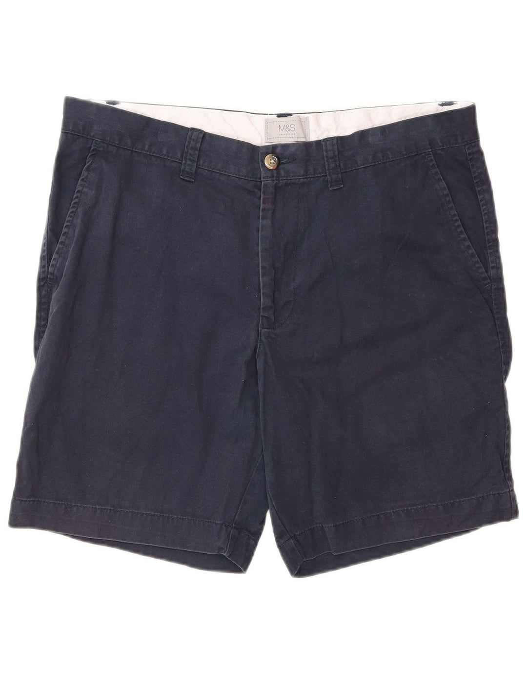 Marks & Spencer Herren-Chinoshorts W34, Größe L, Marineblau, Baumwolle