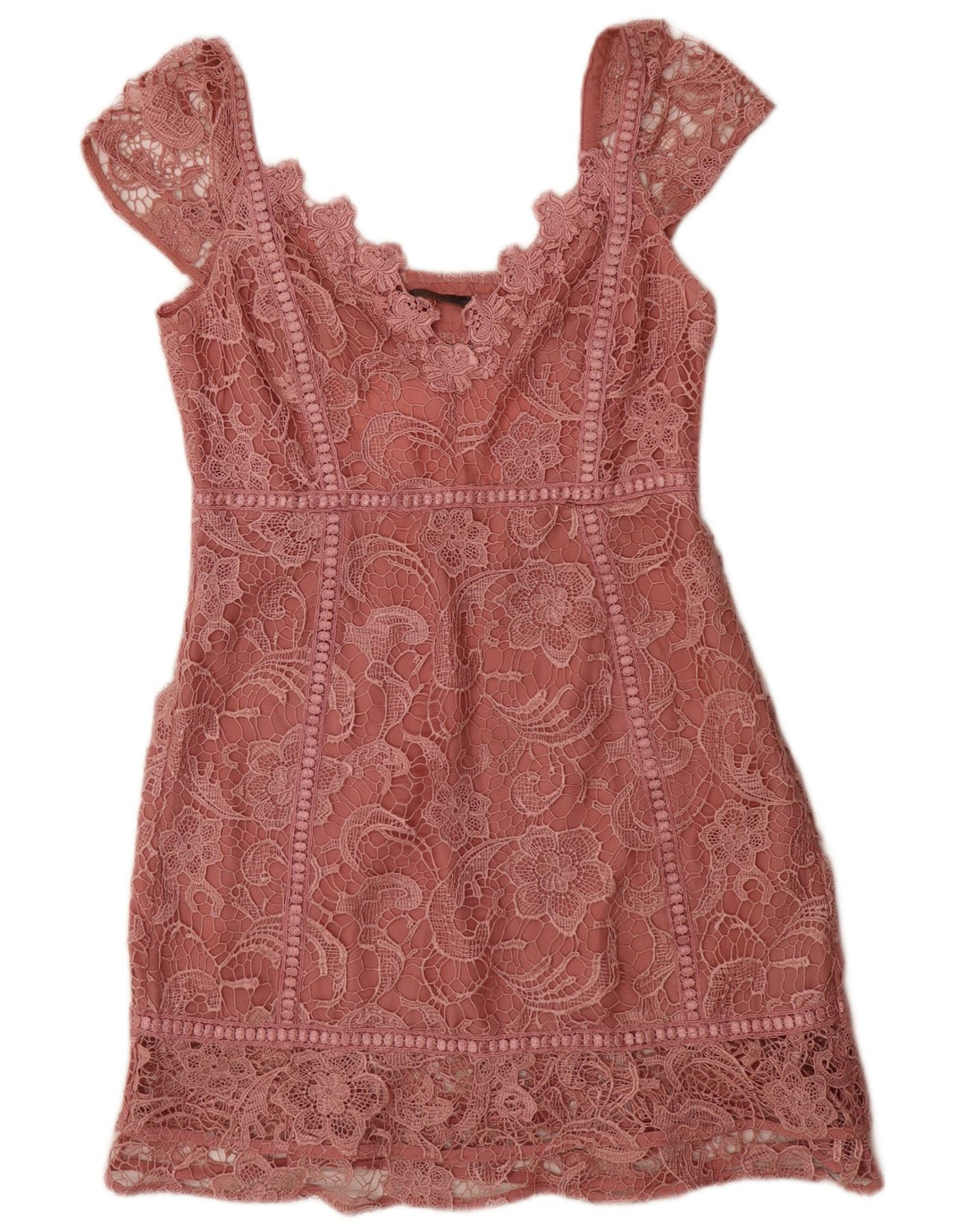 Guess Damen Etuikleid UK 12 Mittelrosa Blumenmuster Polyester