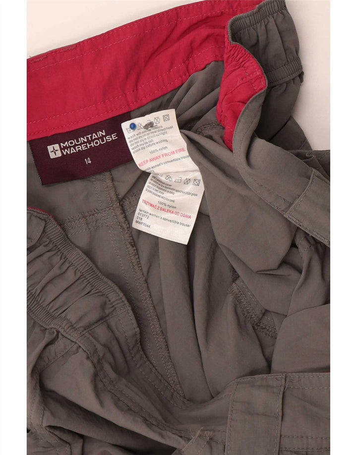 Mountain Warehouse Damen-Cargoshorts UK 14 Large W34 Graues Nylon