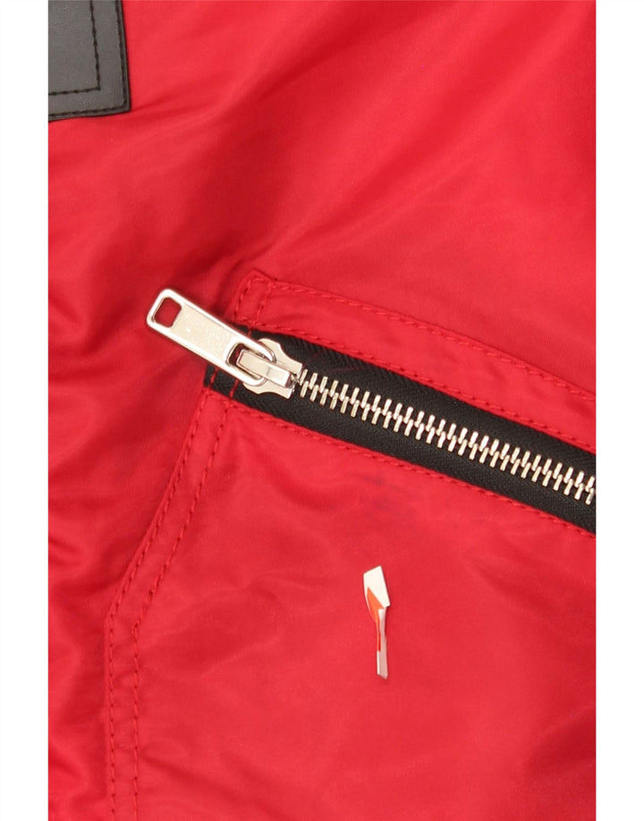 Zara Herren Bomberjacke UK 36 Kleines rotes Colourblock-Nylon
