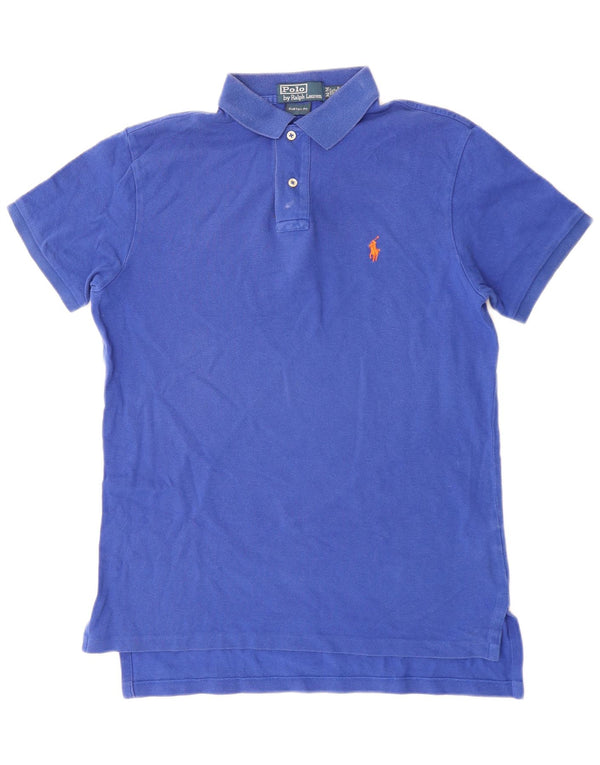 Polo Ralph Lauren Herren-Poloshirt mit individueller Passform, mittelblaue Baumwolle
