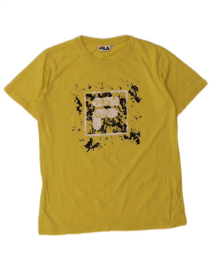 Fila T-Shirt mit Grafik für Jungen, 13–14 Jahre, Gelb