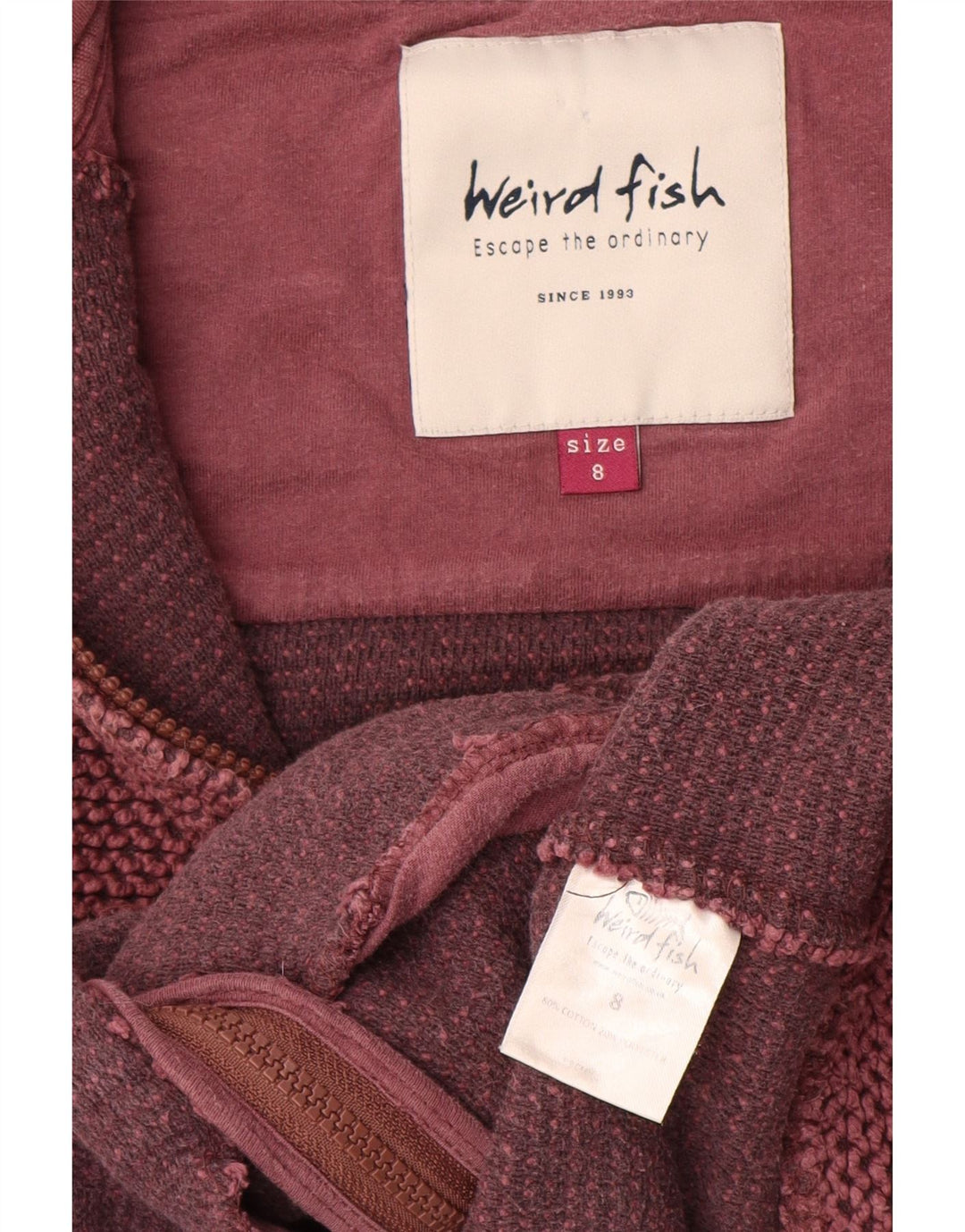 Weird Fish Damen-Trainingsanzug-Oberteil, Jacke, Größe S, Größe S, Rosa, Baumwolle