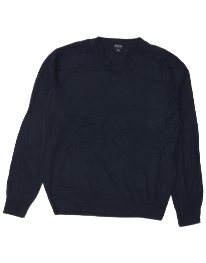 J. Crew Herren-Pullover mit V-Ausschnitt, groß, Marineblau, Acryl
