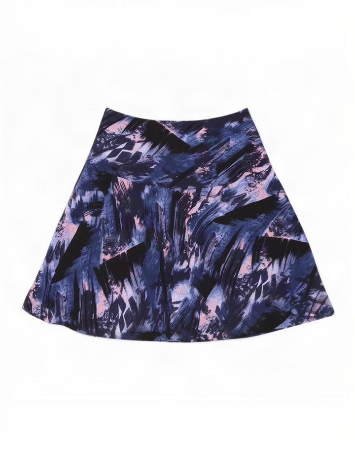Marks & Spencer A-Linien-Rock mit abstraktem Muster für Damen, UK 12, Mittel W32, Blau
