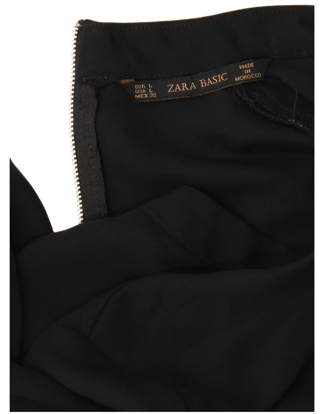 Zara Damen-Blusenoberteil mit 3/4-Ärmeln, Gr. 14, Schwarz