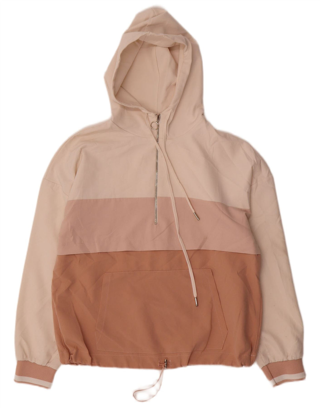 Zara Damen-Anorakjacke mit Kapuze, UK 10, Größe S, mehrfarbig, Farbblock