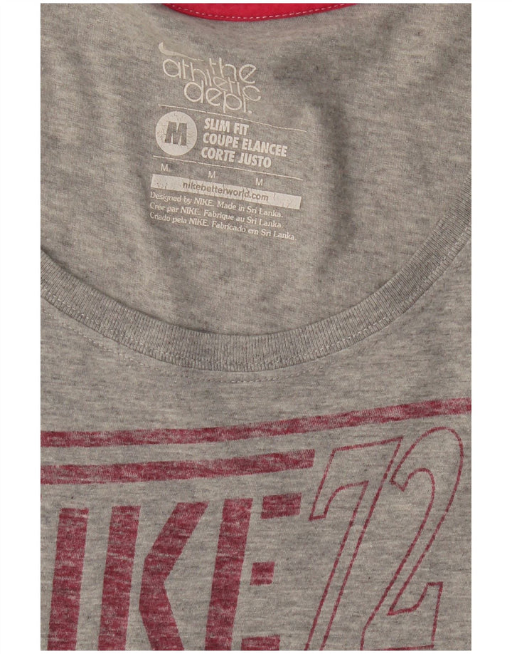 NIKE Damen Slim Fit Graphic T-Shirt Top UK 12 Mittelgrau meliert