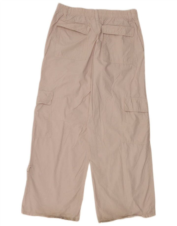 Zara Damen-Cargohose mit weitem Bein, Größe L, W30, L30, Grau