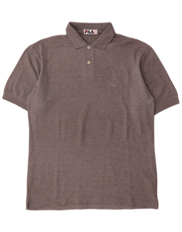 Fila Mens Polo Shirt IT 48 Medium Grey Cotton