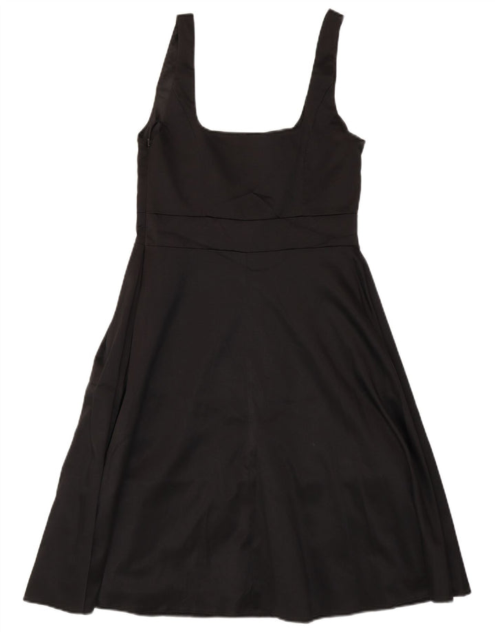 DEBUT Womens Sleeveless A-Line Dress UK 10 Small Black Polyester Vintage Debut and Second-Hand Debut from Messina Hembry 