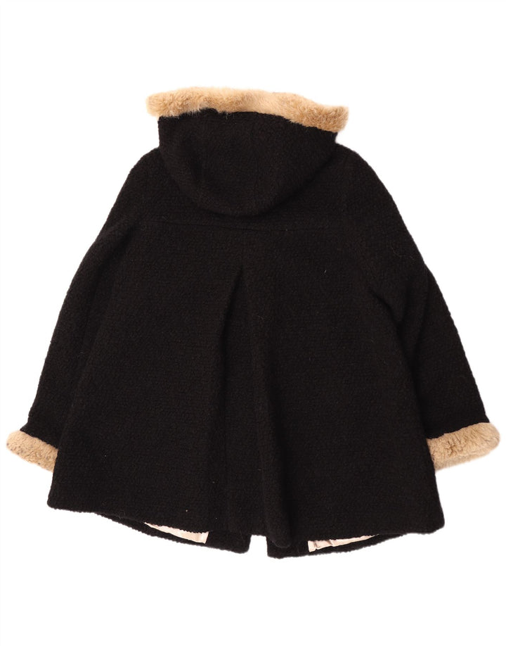 Monsoon Damen-Mantel mit Kapuze, UK 16, Größe L, schwarze Wolle