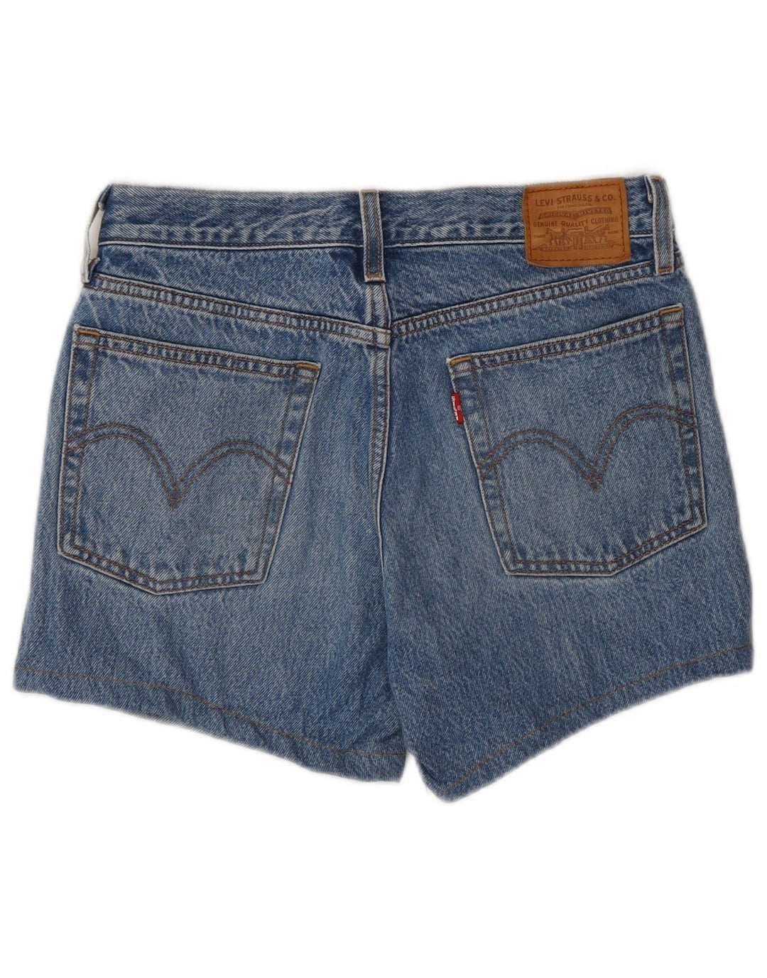 Levi's Damen-Jeansshorts im Used-Look mit Keilabsatz, W26, klein, aus blauer Baumwolle