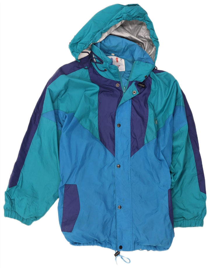 Campagnolo Herren-Regenjacke mit Kapuze, UK 42, XL, blaues Colourblock-Polyester