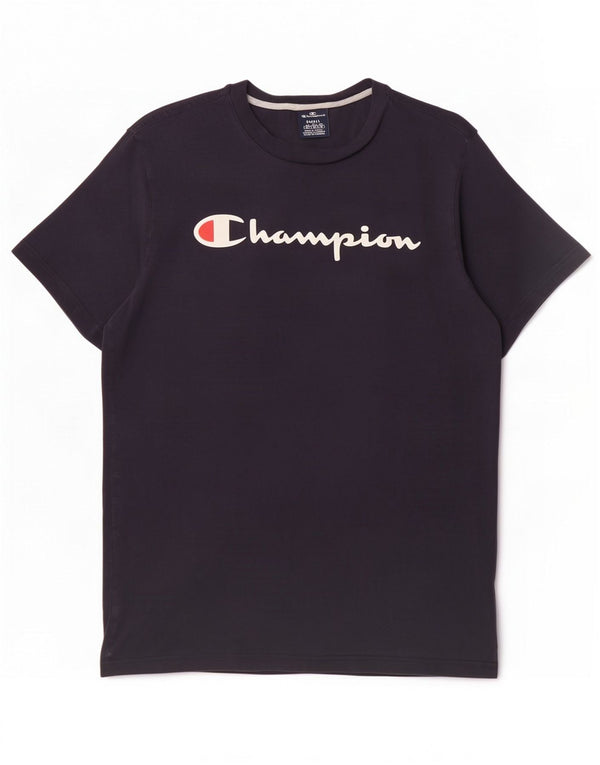 Champion Herren-T-Shirt mit Grafik, Größe S, Marineblau, Baumwolle