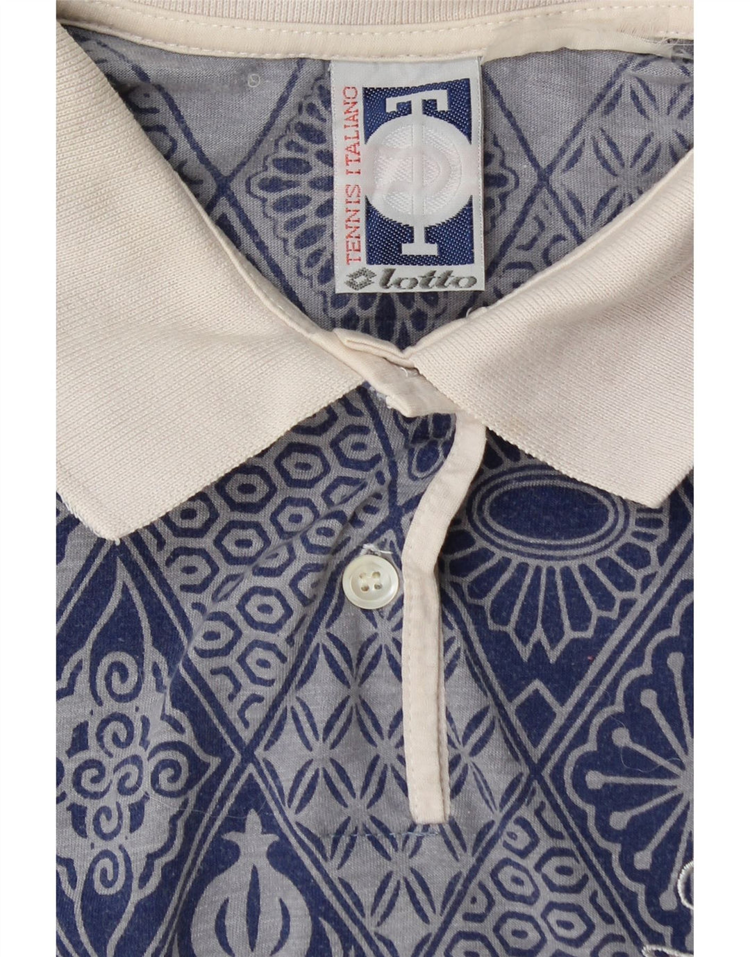 LOTTO Damen Ärmelloses Poloshirt UK 12 Mittelblau Geometrisch