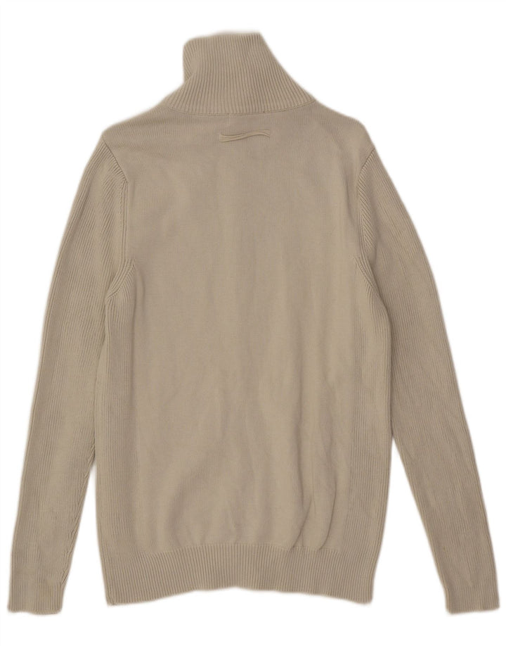 Zara Herren-Cardigan-Pullover XL aus weißer Baumwolle