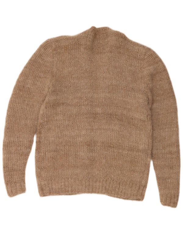 VINTAGE Offener Damen-Cardigan-Pullover UK 14 Large Beige