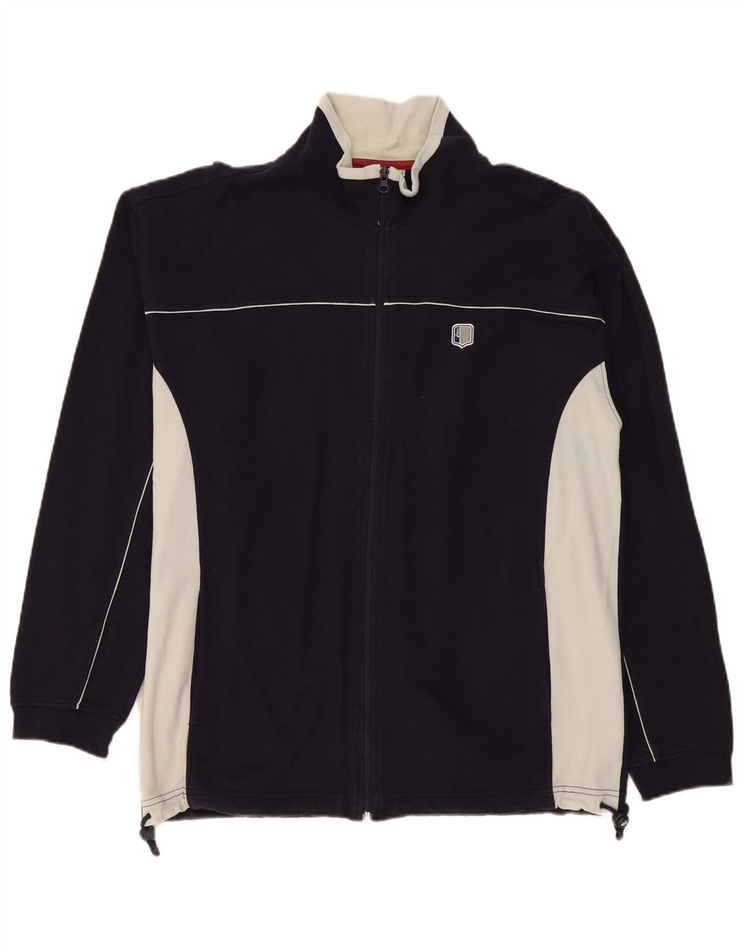 Asics Herren-Trainingsanzugoberteil, Jacke, 2XL, Marineblau, Colourblock-Baumwolle