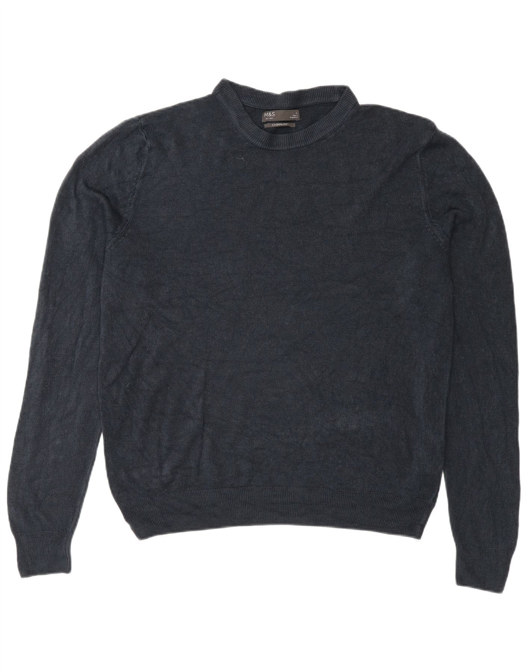 Marks & Spencer Herren-Pullover mit Rundhalsausschnitt, groß, Marineblau, Acryl