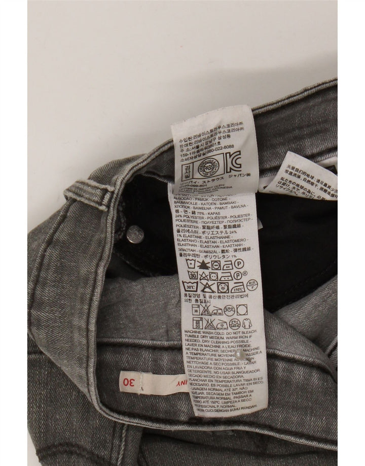 Levi's Damen 711 Skinny Jeans W30 L28 Graue Baumwolle