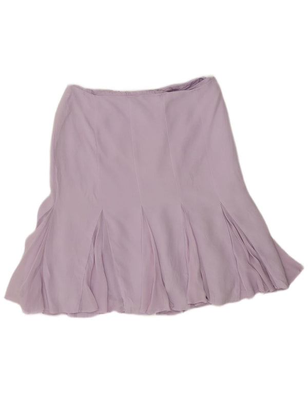 Luisa Spagnoli Damen Rüschenrock IT 44 Medium W30 Lila Seide