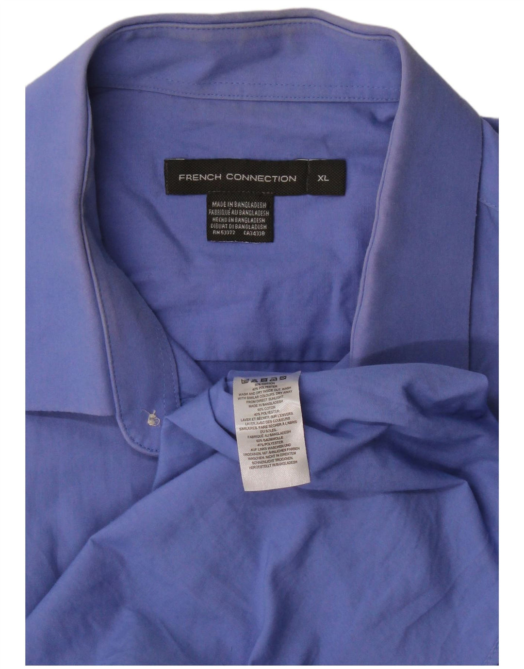 French Connection Herrenhemd XL, blaue Baumwolle