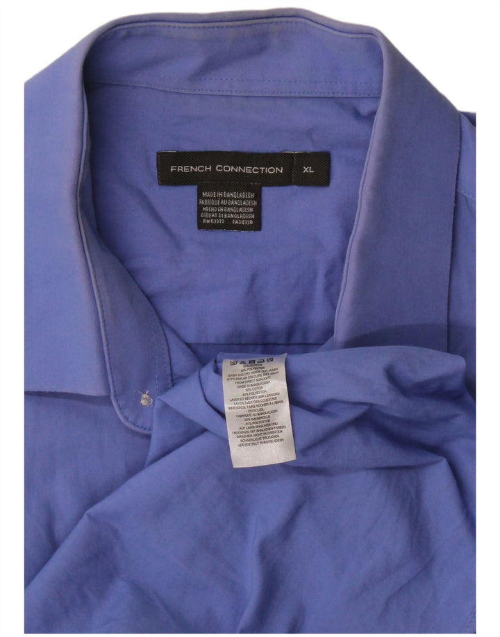 French Connection Herrenhemd XL, blaue Baumwolle