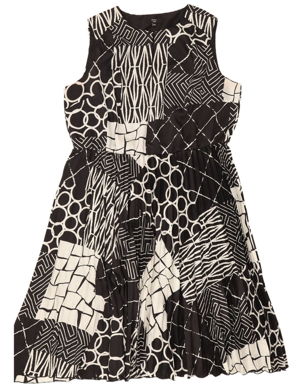 Joanna Hope Damen Ärmelloses A-Linien-Kleid UK 26 5XL Schwarz Geometrisch