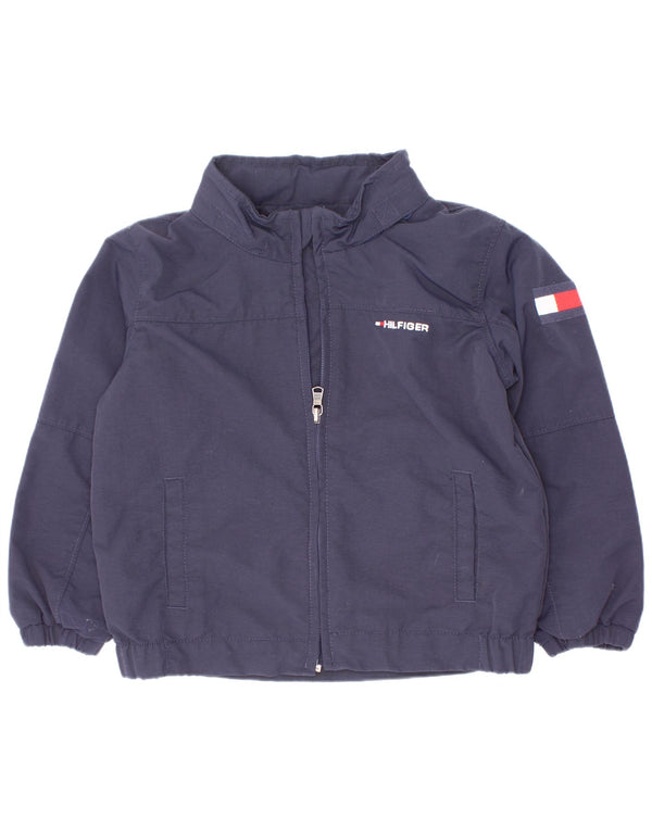 Tommy Hilfiger Jungen-Bomberjacke mit Grafik, 3–4 Jahre, marineblaues Polyester