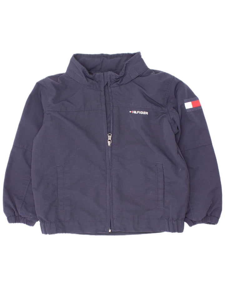 Tommy Hilfiger Jungen-Bomberjacke mit Grafik, 3–4 Jahre, marineblaues Polyester