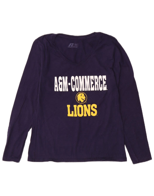 Russell Athletic Jungen-Oberteil mit Grafik, langärmlig, 8–9 Jahre, mittleres Marineblau