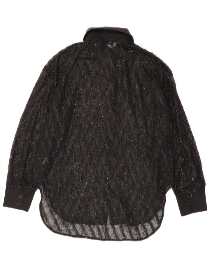 Durchsichtige, übergroße Hemdbluse für Damen von Shein, Gr. 10, Größe S, Schwarz