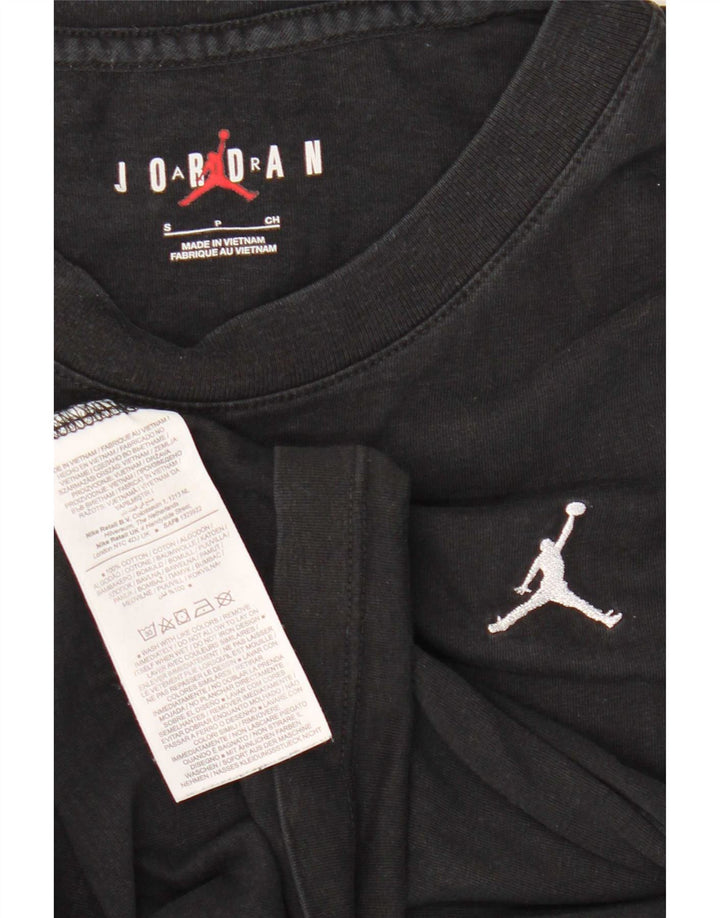 Jordan Damen T-Shirt Top UK 10 Small Schwarz Baumwolle